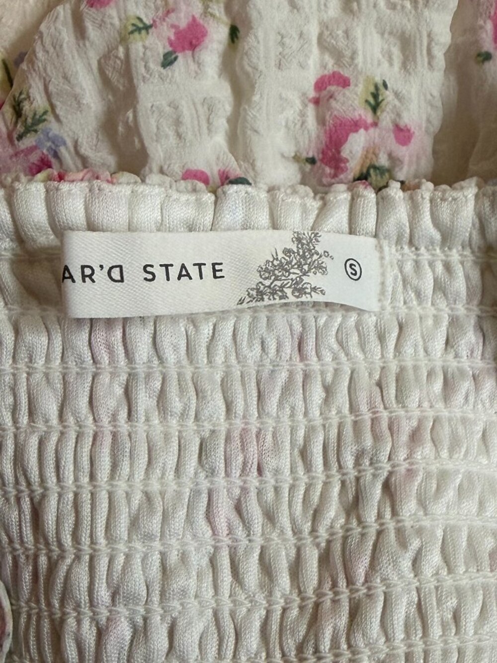 Altar'd State White Pink Floral Mini Dress S | Cottagecore Coquette - Picture 6 of 10